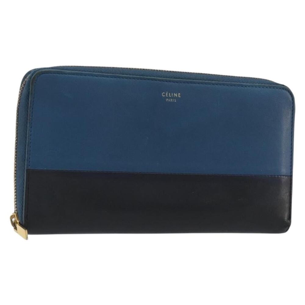 Celine Leather Long Wallet Blue